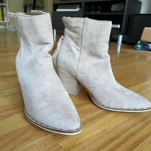 Faux suede booties